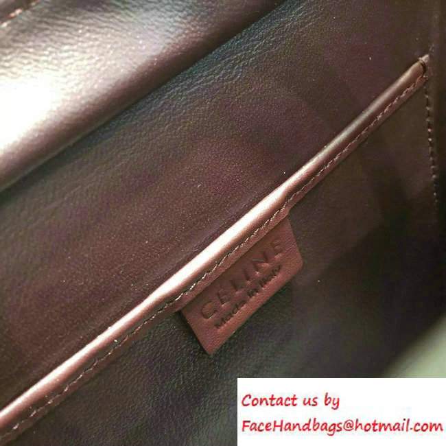 Celine Luggage Nano Tote Bag in Original Leather Burgundy/Grained White/Crinkle Pink 2016 - Click Image to Close
