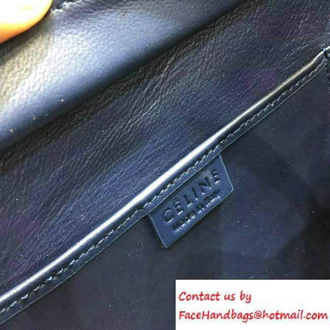 Celine Luggage Nano Tote Bag in Original Leather Navy Blue/Black/White 2016