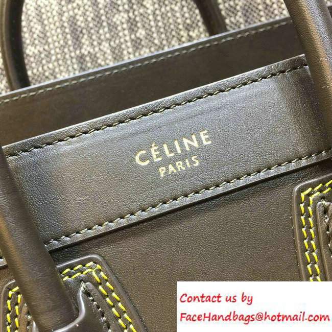 Celine Luggage Nano Tote Bag in Original Leather Olive Green/Blue/Red/Yellow 2016 - Click Image to Close