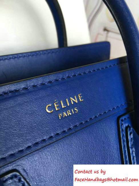 Celine Luggage Nano Tote Bag in Original Smooth Calfskin Royal Blue 2016