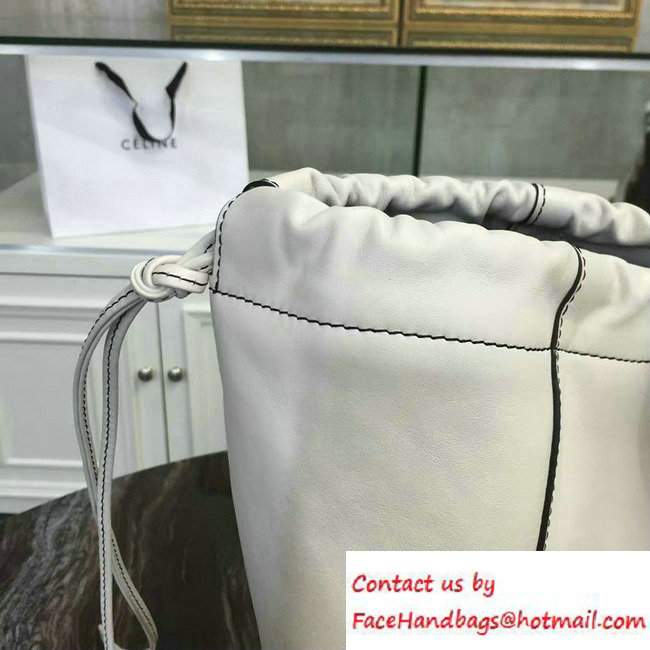 Celine Smooth Calfskin Vertical Coulisse Shoulder Bag White 2016 - Click Image to Close