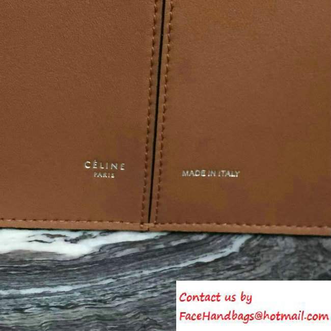 Celine Supple Natural Calfskin Medium Tri-Fold Shoulder Bag Brown 2016 - Click Image to Close
