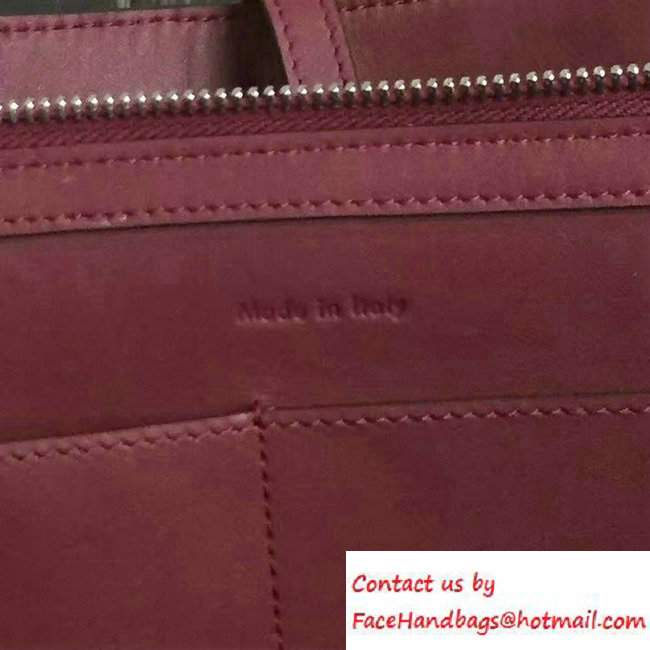 Celine Supple Natural Calfskin Medium Tri-Fold Shoulder Bag Burgundy 2016