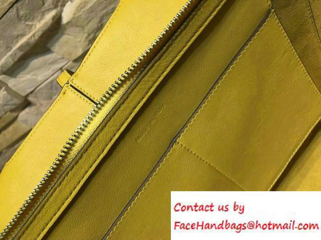 Celine Supple Natural Calfskin Medium Tri-Fold Shoulder Bag Yellow 2016