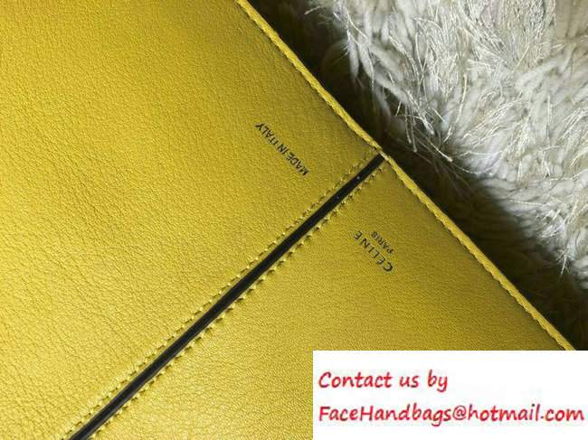 Celine Supple Natural Calfskin Medium Tri-Fold Shoulder Bag Yellow 2016