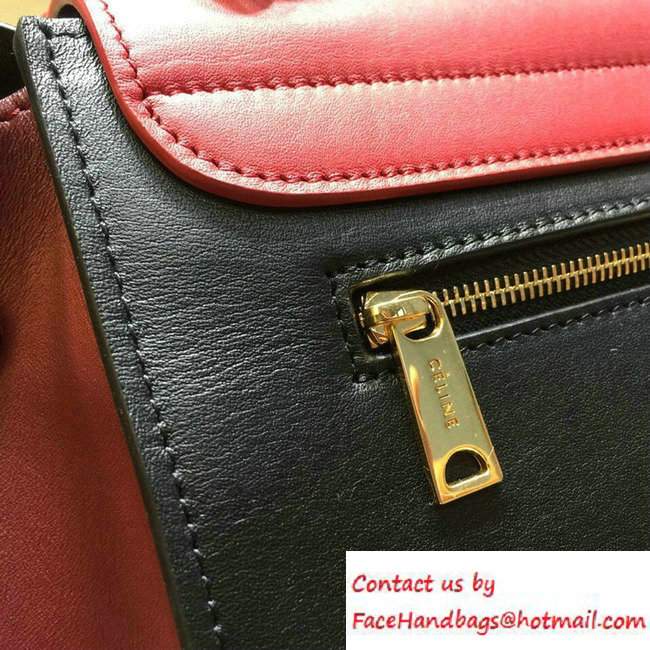 Celine Trapeze Small/Medium Tote Bag in Original Leather Blush/Black/Burgundy 2016
