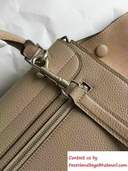Celine Trapeze Small/Medium Tote Bag in Original Leather Grained Beige/Suede 2016