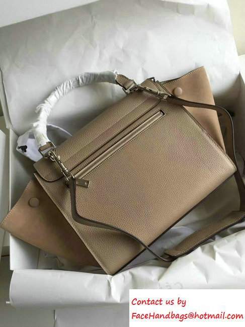 Celine Trapeze Small/Medium Tote Bag in Original Leather Grained Beige/Suede 2016 - Click Image to Close