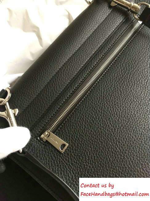 Celine Trapeze Small/Medium Tote Bag in Original Leather Grained Black/Suede 2016
