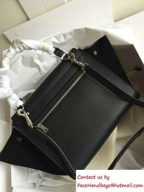 Celine Trapeze Small/Medium Tote Bag in Original Leather Grained Black/Suede 2016 - Click Image to Close