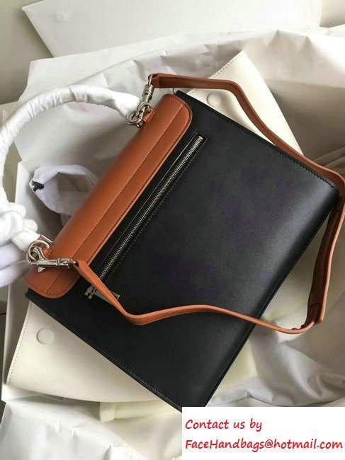 Celine Trapeze Small/Medium Tote Bag in Original Leather Khaki/Black/White 2016
