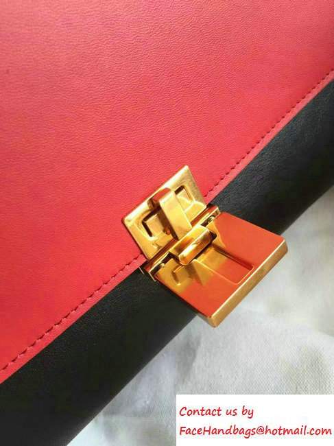 Celine Trapeze Small/Medium Tote Bag in Original Leather Red/Black/Burgundy 2016