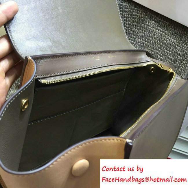Celine Trapeze Small/Medium Tote Bag in Original Leather White/Etoupe/Apricot 2016 - Click Image to Close