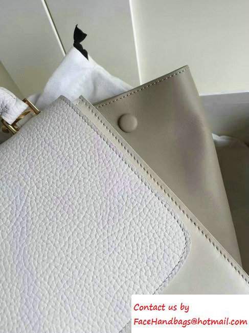 Celine Trapeze Small Tote Bag in Original Leather Grained White/Creamy 2016 - Click Image to Close