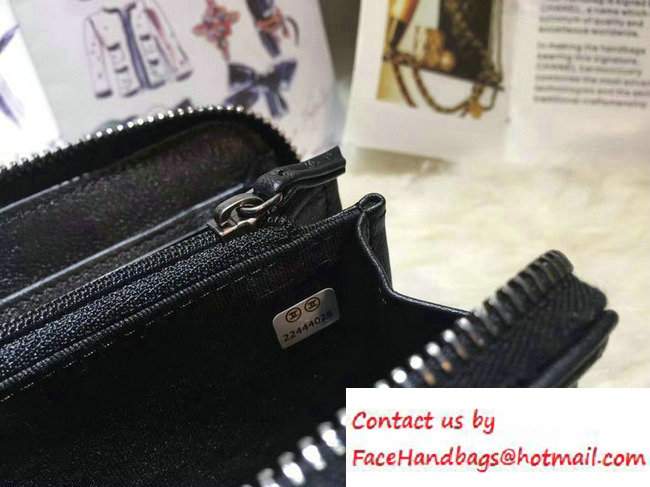 Chanel Calfskin Chain Boy Zip Wallet Black 2016 - Click Image to Close