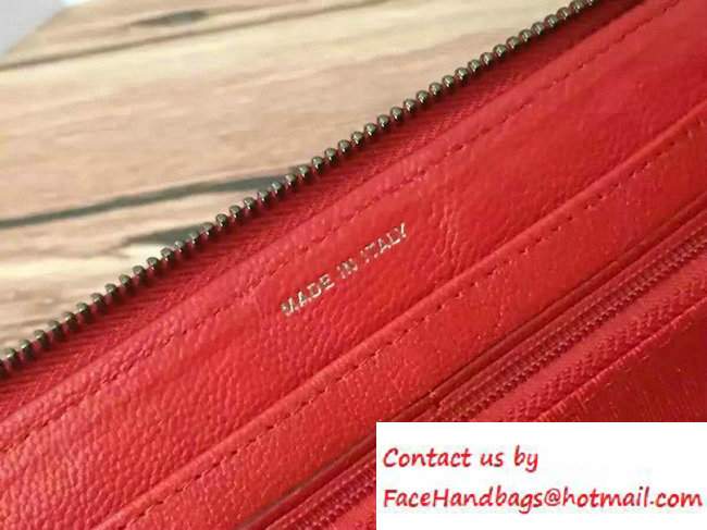 Chanel Calfskin Chain Boy Zip Wallet Red 2016