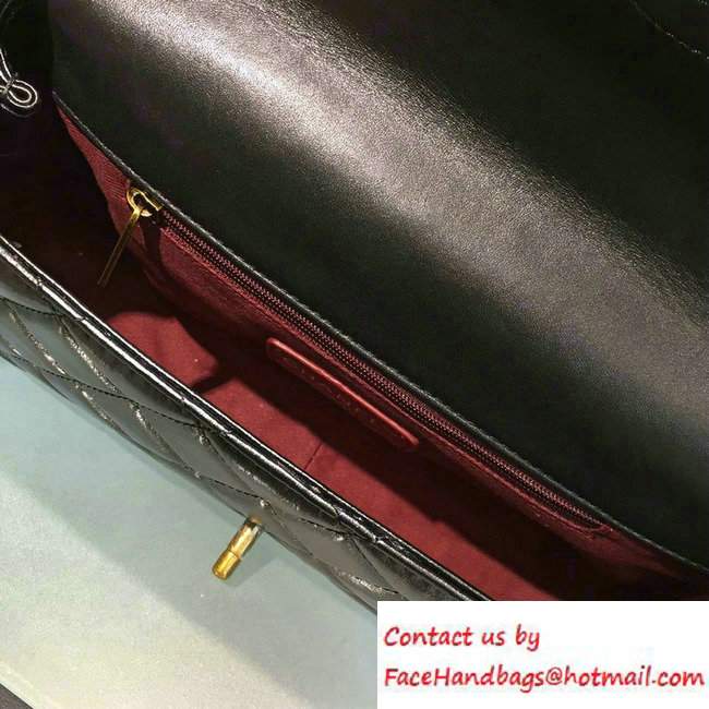 Chanel Calfskin/Gold Metal Mini Flap Bag A93427 Black 2016 - Click Image to Close