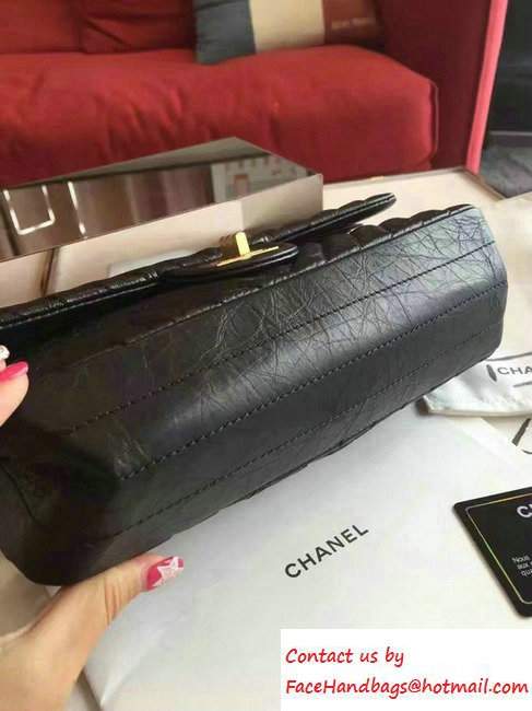 Chanel Chevron 2.55 Reissue Size 225 Classic Flap Bag Black/Gold 2016