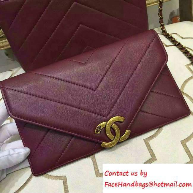 Chanel Coco Envelope Camera Case Bag A93132 Burgundy Cruise 2016 - Click Image to Close