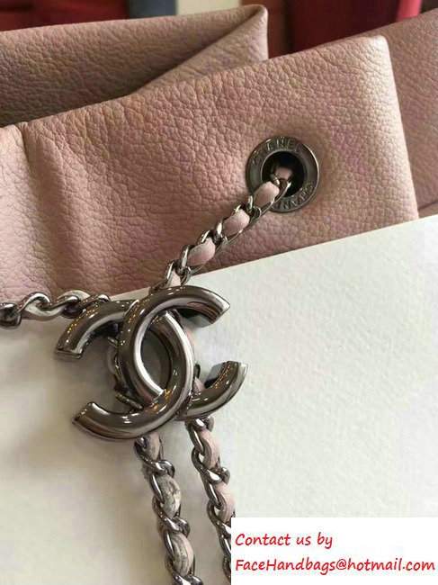 Chanel Deer Leather Chevron Drawstring Bag A91277 Pink 2016 - Click Image to Close