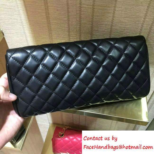 Chanel Goatskin Clutch Bag A98558 Black 2016 - Click Image to Close