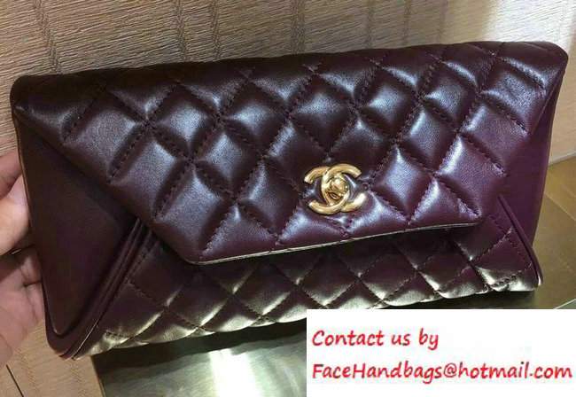 Chanel Goatskin Clutch Bag A98558 Date Red 2016
