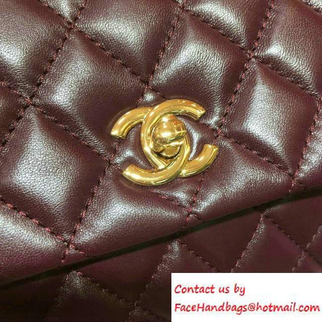 Chanel Goatskin Clutch Bag A98558 Date Red 2016