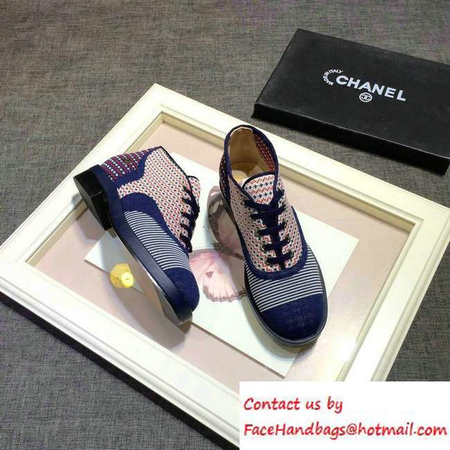 Chanel Jersey Lace-ups Shoes Multicolor 2016