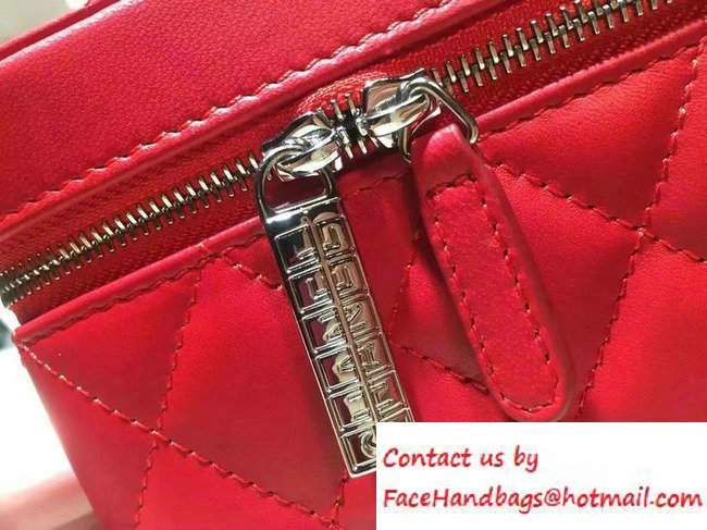Chanel Lambskin Cosmetic Pouch Watch Case Bag A80920 Red 2016