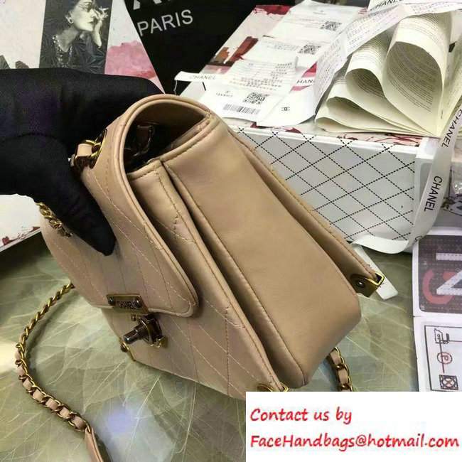 Chanel Lambskin Golden CC Logo Flap Bag A93515 Beige 2016 - Click Image to Close