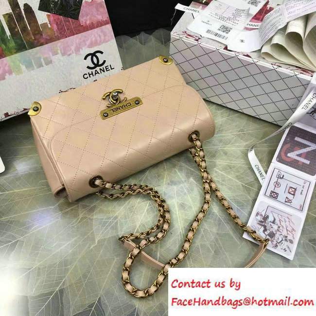 Chanel Lambskin Golden CC Logo Flap Bag A93515 Beige 2016 - Click Image to Close