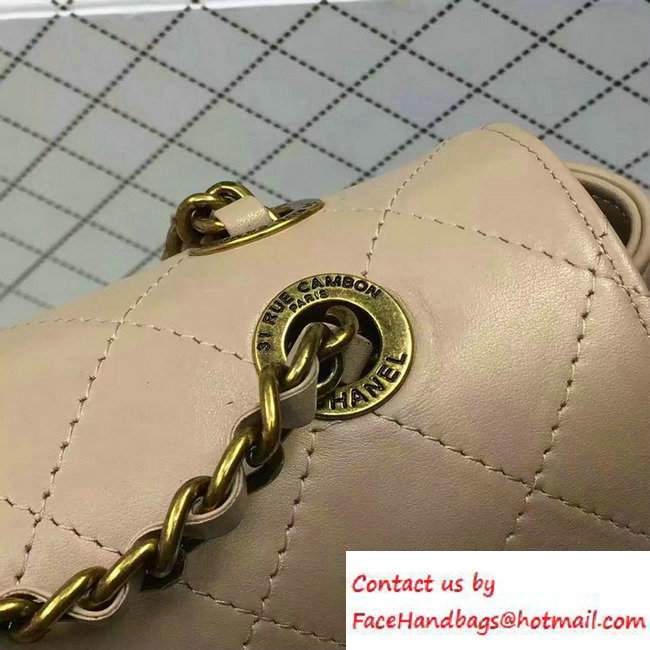 Chanel Lambskin Golden CC Logo Flap Bag A93515 Beige 2016