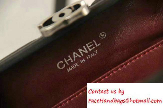 Chanel Lambskin/Ruthenium Metal Kiss-Lock Cosmetic Shoulder Small Bag A93455 Black 2016 - Click Image to Close