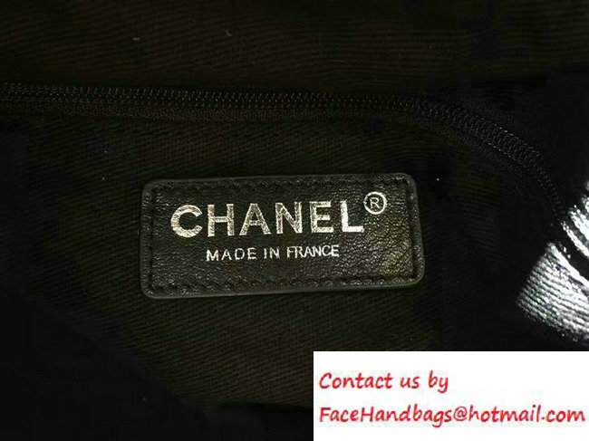 Chanel Logo Printed CC Drawstring Bucket Bag Wax Leather Black 2016 - Click Image to Close