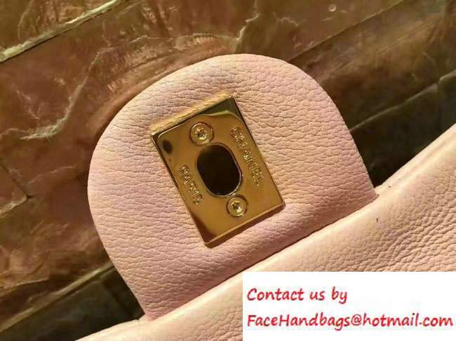 Chanel Metallic Lambskin Chevron Chain Medium Flap Bag Pink 2016 - Click Image to Close