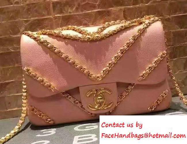 Chanel Metallic Lambskin Chevron Chain Mini Flap Bag A94467 Pink 2016 - Click Image to Close