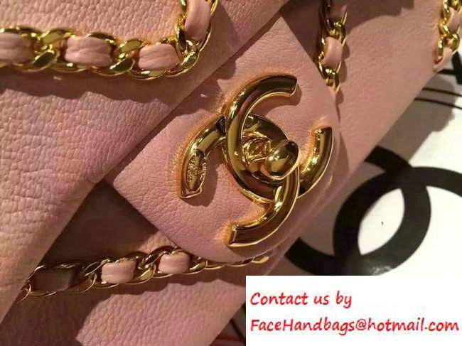 Chanel Metallic Lambskin Chevron Chain Mini Flap Bag A94467 Pink 2016 - Click Image to Close