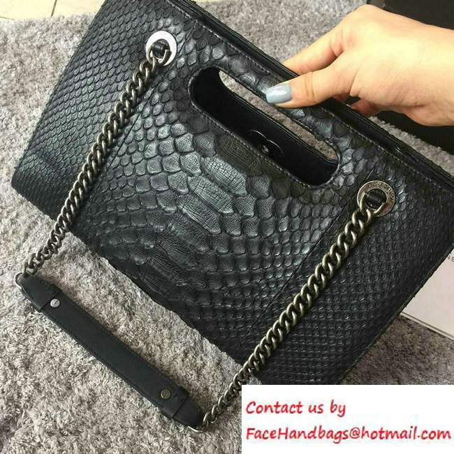 Chanel Python/Ruthenium Metal Large Shopping Bag A93057 Black 2016 - Click Image to Close