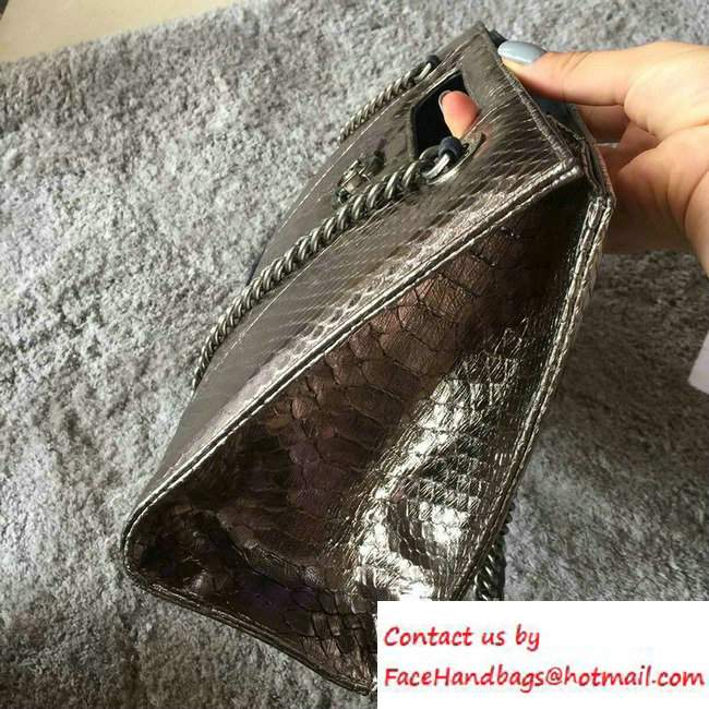 Chanel Python/Ruthenium Metal Large Shopping Bag A93057 Silver 2016 - Click Image to Close