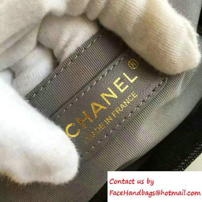 Chanel Washed Denim Boy Flap Shoulder Bag Black/Gold 2016 - Click Image to Close