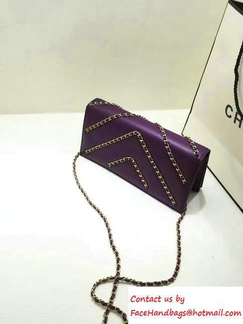 Chanel lambskin chain clutch A94466 dark purple - Click Image to Close