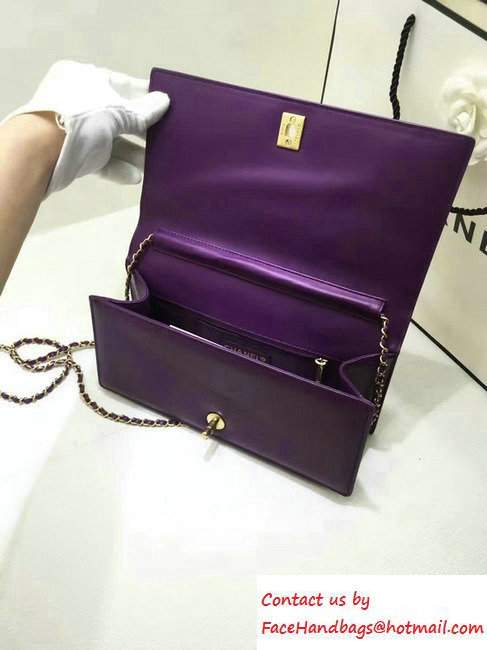 Chanel lambskin chain clutch A94466 dark purple - Click Image to Close