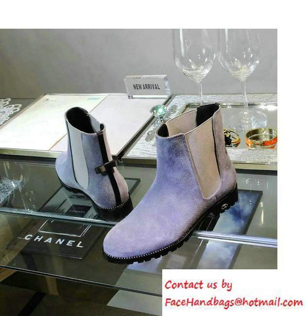 Dior Calfskin Heel 2.5cm Rhinestone Ankle Boots Suede Light Gray Fall 2016