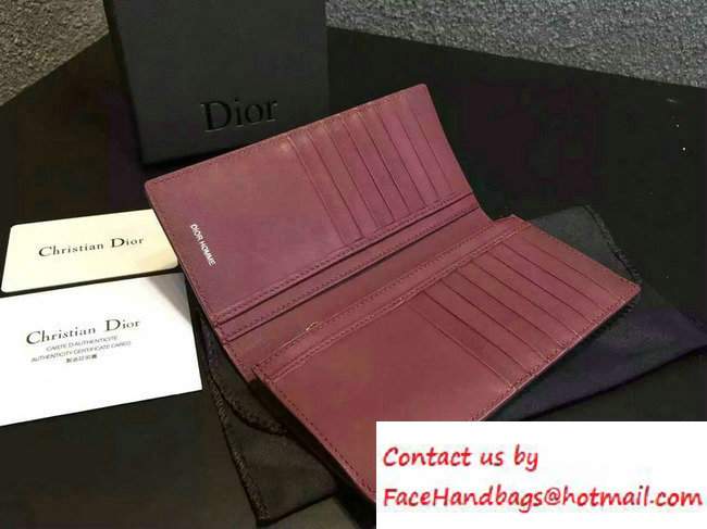Dior Calfskin Homme Long Wallet Red
