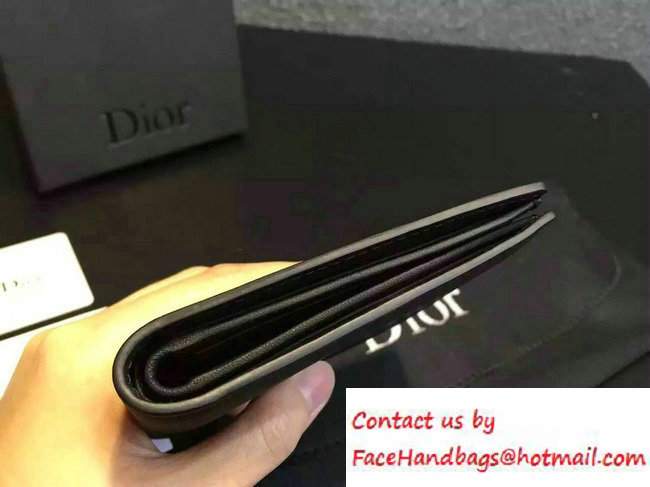 Dior Calfskin Homme Short Wallet Black - Click Image to Close
