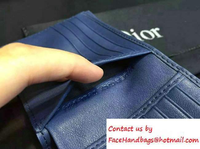 Dior Calfskin Homme Short Wallet Blue