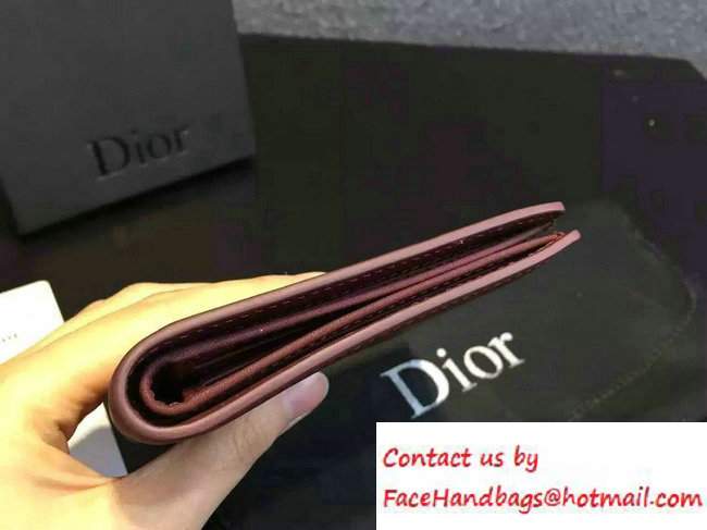 Dior Calfskin Homme Short Wallet Red