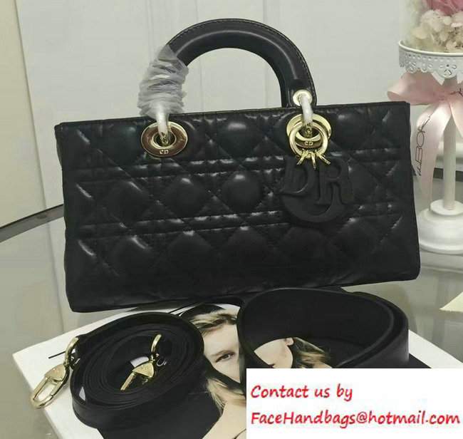 Dior Cannage Lambskin Runway Bag Black 2016