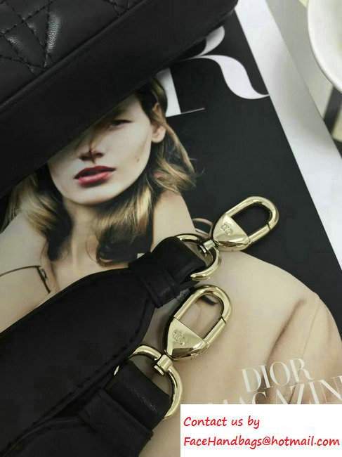 Dior Cannage Lambskin Runway Bag Black 2016 - Click Image to Close