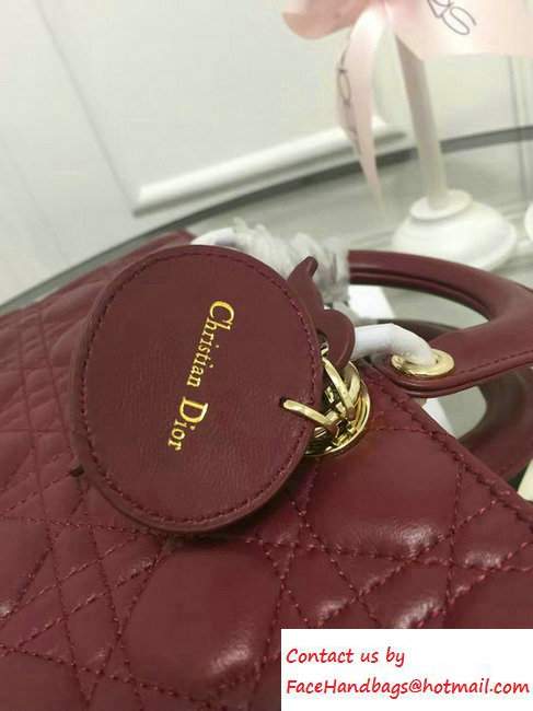 Dior Cannage Lambskin Runway Bag Burgundy 2016